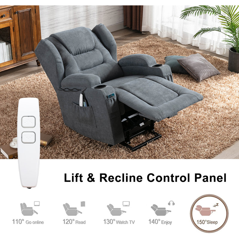 Latitude Run® Power Lift Assist Recliner Chair with Heat And Massager